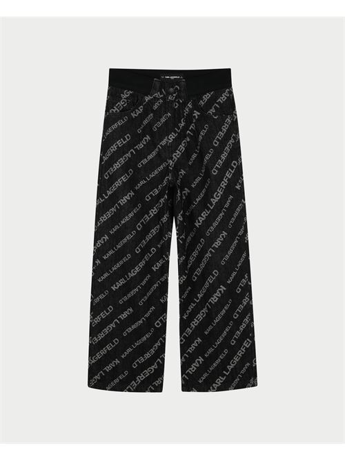 Pantaloni bambina Karl Lagerfeld con logo all-over KARL LAGERFELD | Z30450Z20